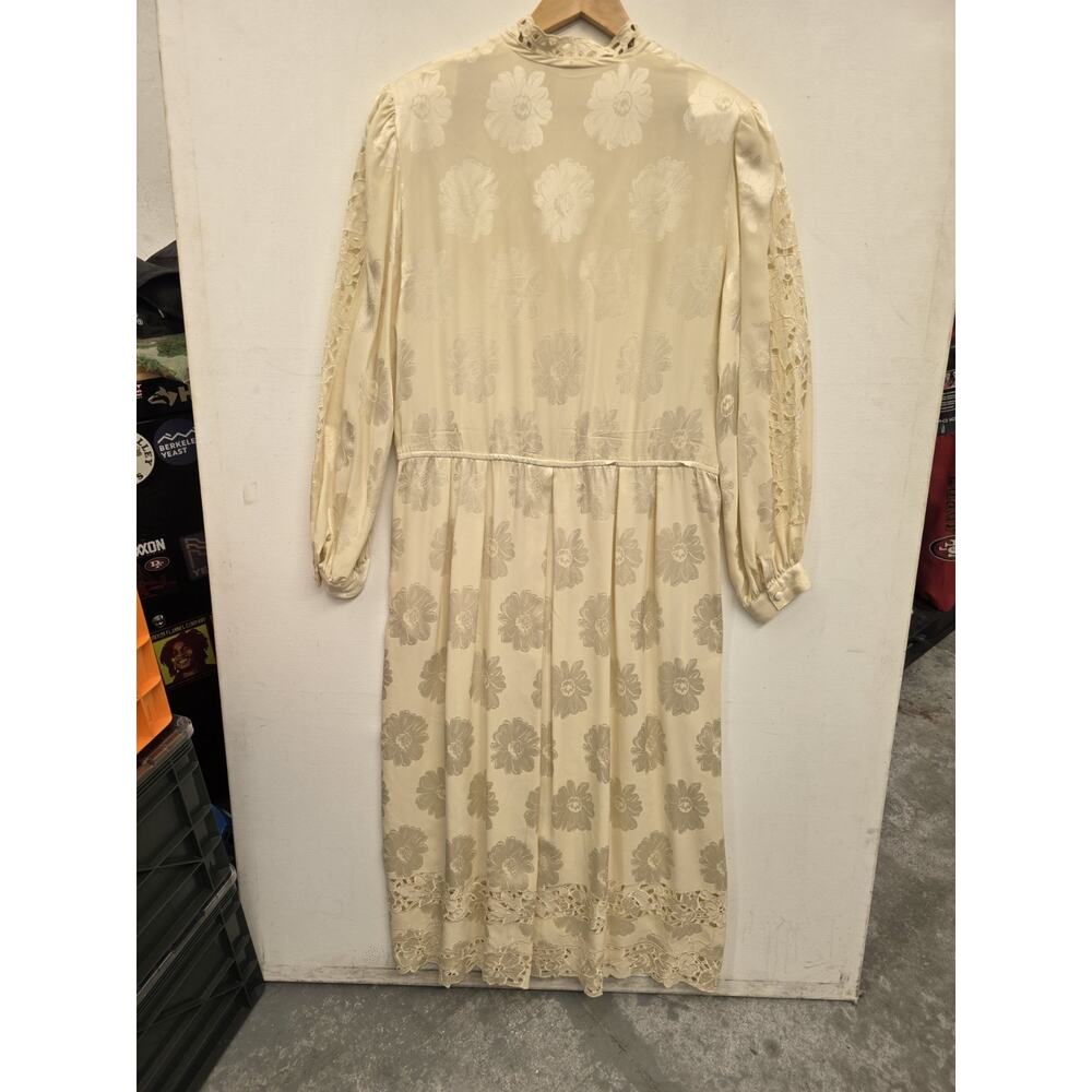 umi collections anne crimmins Ivory Silk Dress Women's Size 14 Vintage - Picture 13 of 13